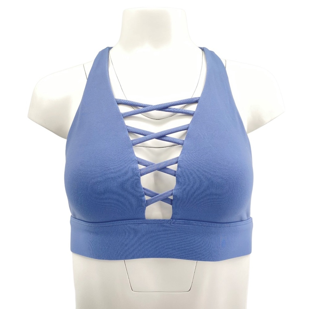 Afriel & Tabbris Racerback Mesh Dusty Blue Laced Sports Bra S
